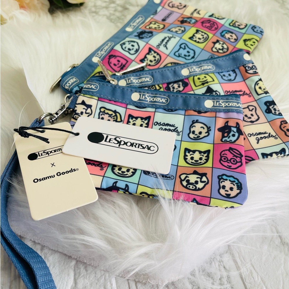 LeSportsac x Osamu Goods Wristlet Wallets Set of 3 bags NWT